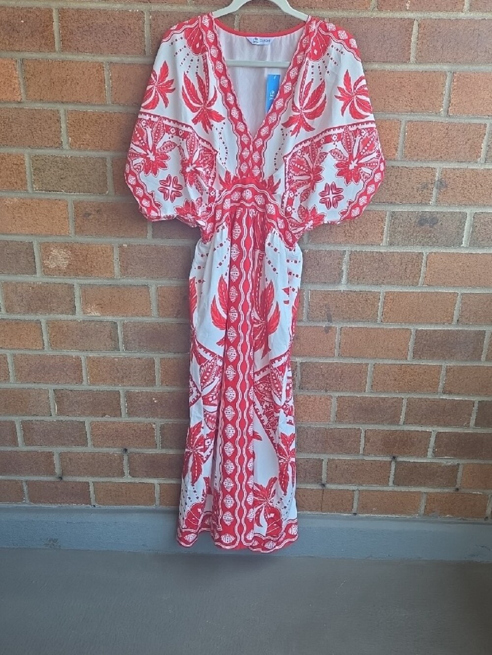 Cupshe White & Coral Patterned Dress - Picture 7 of 9